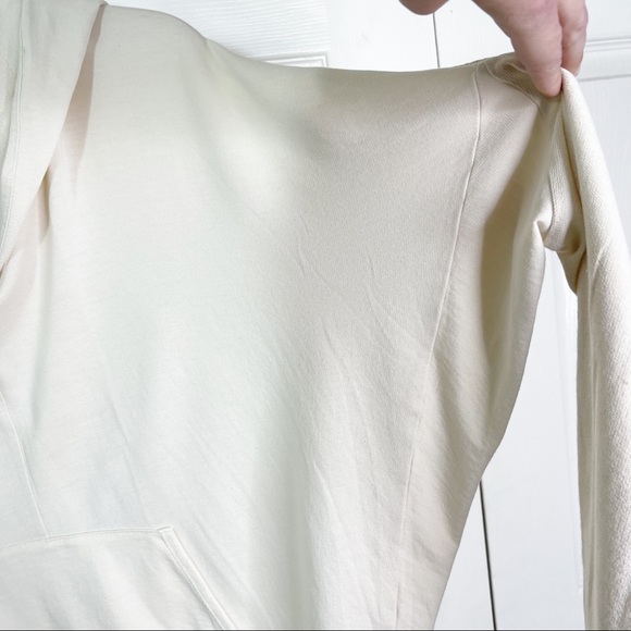 LA Made Cowl Neck Dolman Sleeve Relaxed Fit Hoodie in Cream Size M - Picture 5 of 10